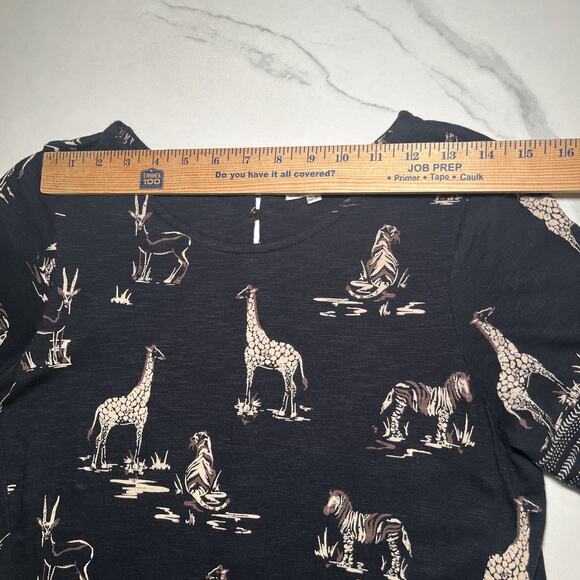 Fat Face Black Zebra Giraffe Tiger Safari Jersey Easy Wear Dress US 6 EU 39 EUC - Picture 3 of 12